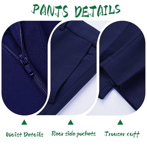 3 Pieces Tuxedo Suits for Men Peak Lapel Double Breasted Blazer Shirt Jacket Pants Set with Polka Dot Tie4