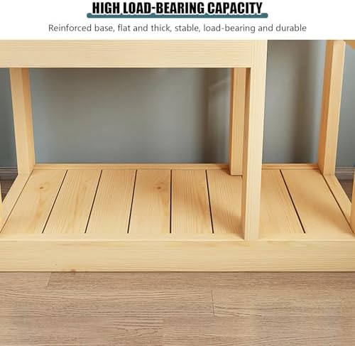 Heavy-Duty Solid Wood Aquarium Stand for Fish Tanks & Terrariums - Double-Layer Design, Easy Assembly, Stylish Home Decor, Maximize Storage & Stability