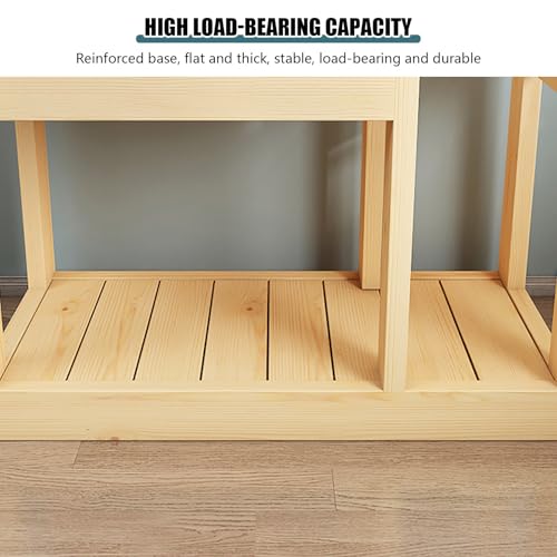 Support d'aquarium en bois massif robuste double couche pour aquariums et terrariums Assemblage facile Décoration d'intérieur