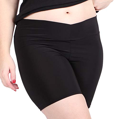 Undersummers Women's Long Boyshort with Wide Waist Band (XL, Black)