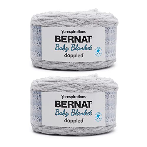 Image of Bernat Baby Blanket Dappled Yarn for Crocheting, Skipping Stone, 2-Pack