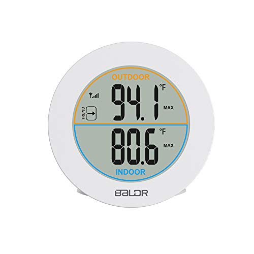 Baldr Wireless Indoor/Outdoor Thermometer - Surface Or Wall Mounted Temperature Monitor, 2.5” Lcd Display Thermometer With Min/Max Records & Trend Arrows Sign - Portable Home Weather Station (White) #TOP13