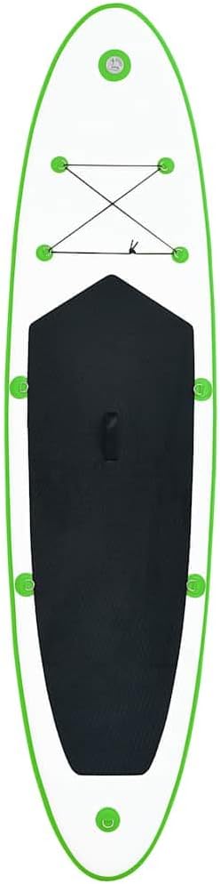 Inflatable Stand Up Paddleboard Set, Green and White, Easy Inflation, Stable Ride, Puncture Proof and UV Resistant, EN 15649 Compatible, with Carrying Bag, Ideal for Learning