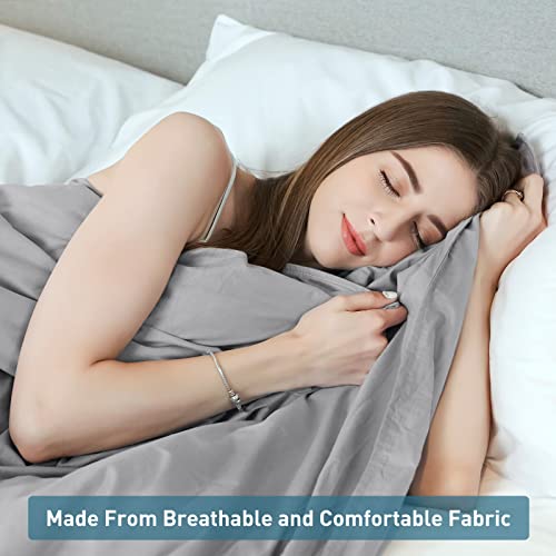 Weighted Idea Capa de edredom removível refrescante para cobertor interno pesado (122 x 182 cm) para