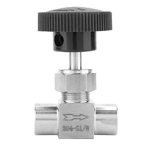 Ausla Luftregelhahn 1/8 Zoll Gerades Nadelventil BSPP-Innengewinde Nadelventil Innengewinde Massiver Edelstahl Instrumentengasnadelventil Gerades Nadelventil Nadelventile aus Edelstahl 304 (A)