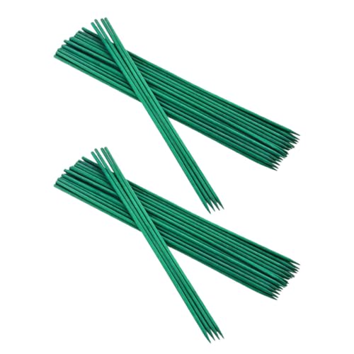 MAGICLULU 50 Unidades Estacas de Bambú Verde para Plantas Soporte Fuerte, Palos para Ramas de Flores y Vegetales en Macetas y Proyectos de Jardinería