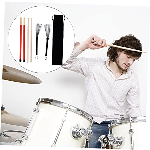 Set de 7 piezas de accesorios para batería con baquetas y cepillos miniatura 3