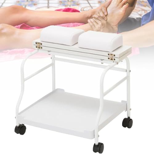 Taburete para spa de pies con reposapiés y ruedas bloqueables