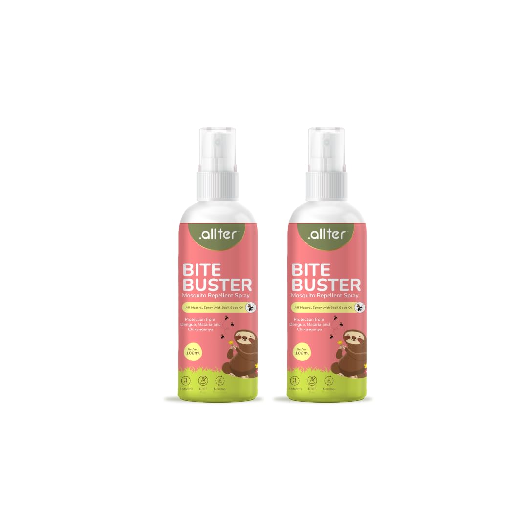 .allter Bite Buster Mosquito Repellent Spray for Babies | 100% Natural and DEET-Free | 100ml (Pack of 2)-image-38