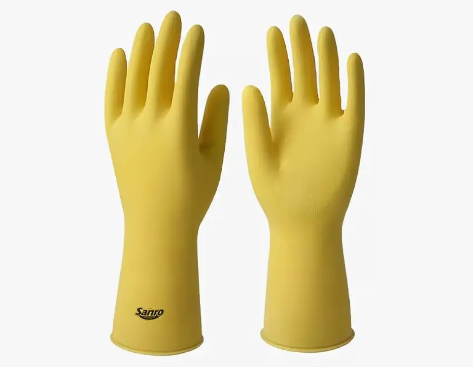 Luva Limpeza Sanro Light Maleável Sensível Tamanho G Látex Multiuso Faxina Lava Louça Jardinagem EPI