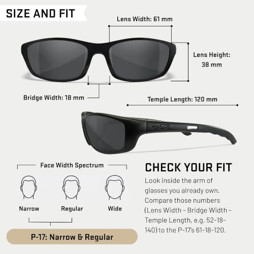 Image of Wiley X P-17 Sunglasses, Safety Glasses for Men /Women, UV Eye Protection