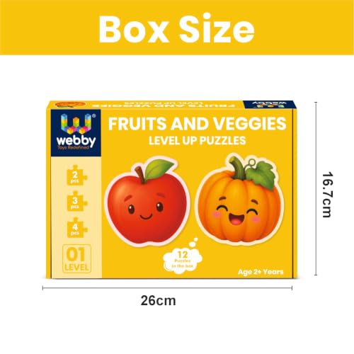 Image of Webby Fruits and Vegetables Level Up Jigsaw Puzzle for Kids