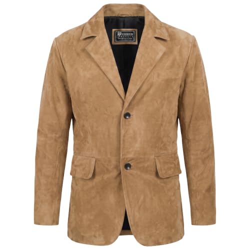 Image of Suede Leather Blazer for Men Suede Sport Coat for Men Blazer Suede Leather Jacket Blazer Coat for Men