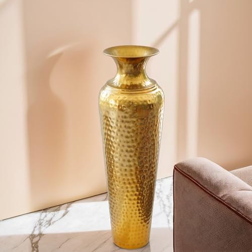 Ekhasa Tall Big Metallic Flower Vase for Home Decor | Long Flower Vase Gift for Weddings, Housewarmings, and Gatherings | Large Decorative Sofa Side Metal Vase for Living Room, Office & Bed Corner (B0DHGZ7T93) Amazon Price History, Amazon Price Tracker