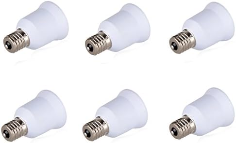 Leader Lead E17 to E26/27 Light Socket, Bulb Base Adapter Converter, Light Socket Adapter, Convert Intermediate Socket (E17) to Media E26/E27, Light Bulb Socket, Pack of 6 Units