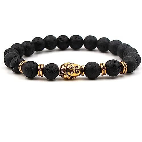 Bracelet bouddha en or pour elle et lui avec perle naturelle 8mm
