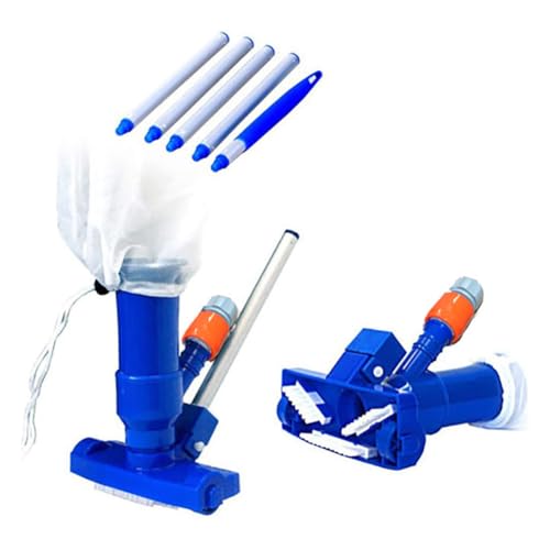 Limpiafondos Piscina, Aspiradora De Fondo De Piscina Manual, Aspirador De Piscinas, Kit Limpiador De Piscinas con Cepillo, Bolsa Y Barra De 5 Secciones para Bañera De Hidromasaje De Fuente De SPA