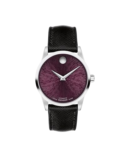 Movado Museum Classic Women's Automatic Watch, Leather Strap, Self-Winding Luxury Timepiece - Gift for Her - 33mm