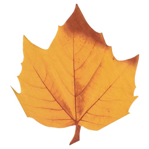 RUSPEPA 20 Pcs Autumn Maple Leaf Napkin Paper, 3 Ply Fall Yellow ...