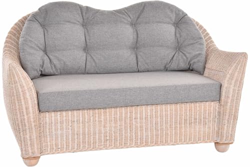 Krines Home Wohnzimmer Rattansofa Nassau Korbsofa Wintergarten Lounge...