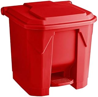 PRO&Family 32 Qt. / 8 Gallon / 30 Liters Red Rectangular Step-On Trash Can Trash Bag Included Trash Bin Kitchen Garbage Can Waste Basket Recycle Bin