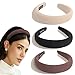 Ivyu Padded Headbands for Women- 3 Pcs Diademas Para Mujer De Moda Fashion Headband Hair Bands Neutral Puffy Headband