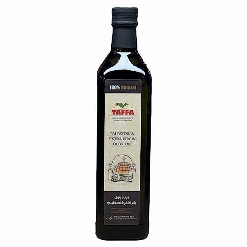 YAFFA Extra Virgin Olive Oil 750ml Bottle | 100% Natural, Fresh Harvest, Cold Pressed, Non-Allergenic, Premium Palestinian Olive Oil | Perfect for Sauteing, Frying, Grilling, Baking, & Salad Dressings
