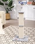 Karolpar Cat Scratching Post, 33Inch Tall Cat Scratch Post for Indoor Cats Adults and Kitten, Sisal Cat Scratcher with Hanging Balls (Grey)