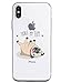 Suhctup Funda Compatible con iPhone X/XS,Transparente Carcasa con Dibujos Animados TPU Silicona Protectora de Golpes Anti Choques Slim Case Cover Bumper para iPhone X/XS 5.8''(3)