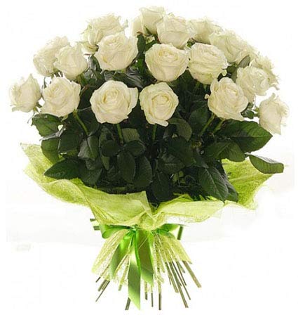 MumbaiFlower 20 White Roses Bouquet-image-35