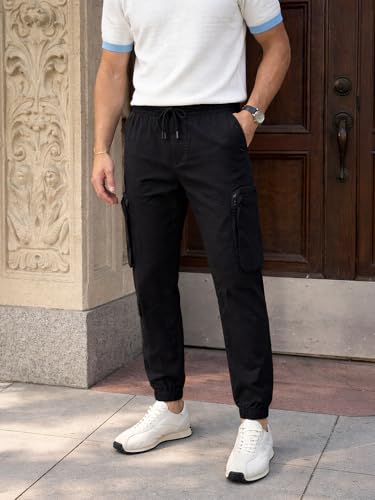 Image of The Indian Garage Co Men Mid-Rise Stretchable Relaxed Fit Cargo Joggers