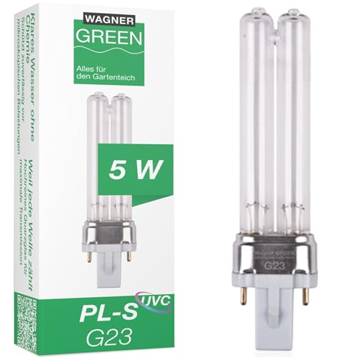 Wagner Green UVC - Lampadina di ricambio attacco G23 PL-S per chiarificatore d'acqua, filtro per laghetto (5 Watt)