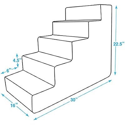 Best Pet Supplies Dog Stairs for Small Dogs & Cats, Foam Pet Steps Portable Ramp for Couch Sofa and High Bed Non-Slip Balanced Indoor Step Support, Paw Safe No Assembly - Brown Linen, 5-Step