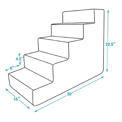 Best Pet Supplies Dog Stairs for Small Dogs & Cats, Foam Pet Steps Portable Ramp for Couch Sofa and High Bed Non-Slip Balanced Indoor Step Support, Paw Safe No Assembly - Brown Linen, 5-Step