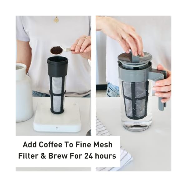 Takeya Patented Deluxe Cold Brew Coffee Maker, 1 qt, Stone The Home Kitchen Store
