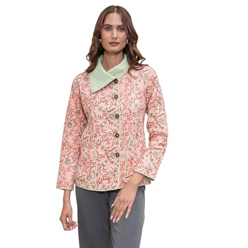 Image of Cotton Quilted Jacket for Winter | Warm Lightweight, Soft Quilted Reversible, Casual Jackets for Women | Stylish Cotton Outerwear | Breathable & Comfortable