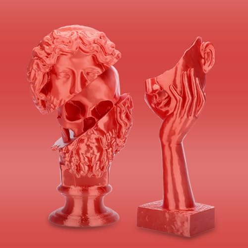 Image of 3DHoJor Silk PLA Filament 1.75mm, PLA Filament 1.75mm Silk Shiny 3D Printer Filament, 1kg Cardboard Spool (2.2lbs), Dimensional Accuracy + /- 0.03 mm, Fit Most FDM Printer（Red）