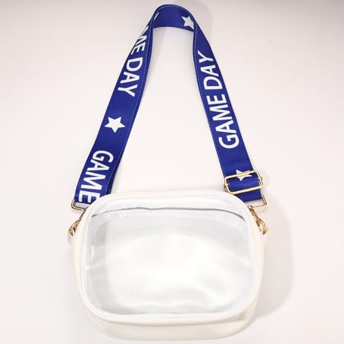 Image of Game Day Purse Strap Replacement Crossbody Wide Shoulder Strap Star Football Strap for Stadium Approved Clear Bag