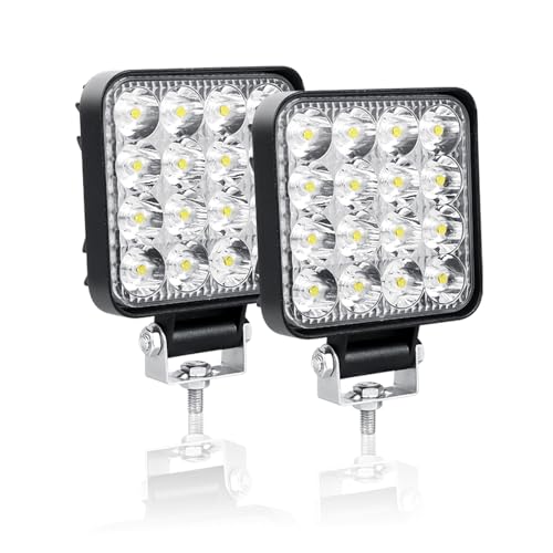 AUXTINGS 3.5 pulgadas 9 cm 48W mini Faro de trabajo rectangular Spot lámpara trabajo led 6000K IP67 Impermeable Exterior foco led 12V 24V para off road camión coche ATV 4x4 tractor moto,2 piezas
