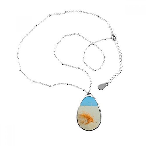 Collier Ocean Sand Beach orange en goutte d'eau, le cadeau idéal pour elle