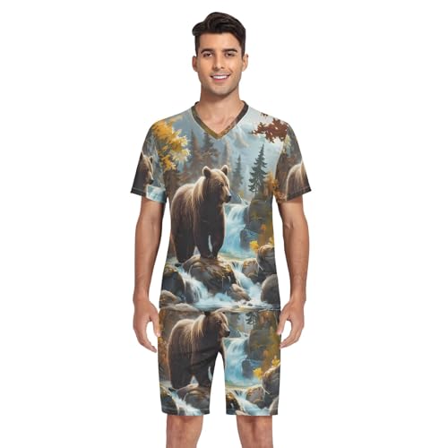 GAIREG Mens Pajamas Set Short Sleeve Summer Sleepwear S-XXL4