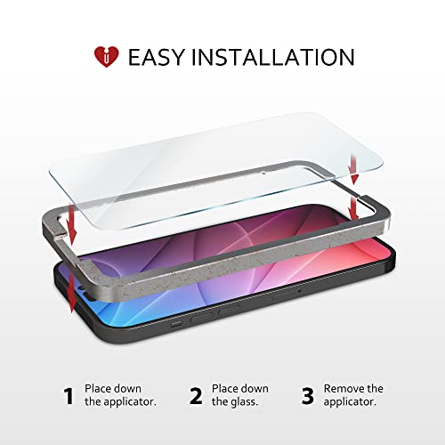 Icarez Tempered Glass Screen Protector For Iphone 14 Pro Max 6.7-Inches 2022 [3-Pack] Tray Installation Case Friendly Easy Apply #TOP6