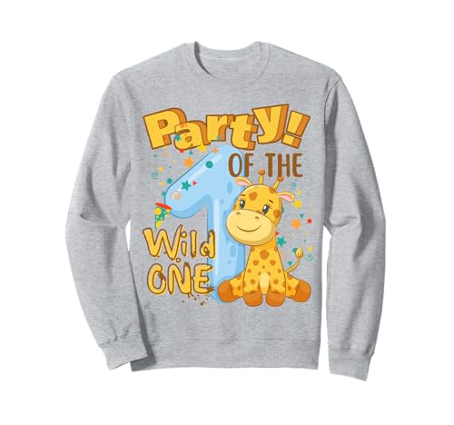 Party Of The Wild One Baby Boy - Tema de jirafa para primer cumpleaños Sudadera