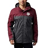 Columbia NCAA Texas A&M Aggies Men's Men's Glennaker Storm Jacket, Large, TAM - Deep Maroon/Dark Grey