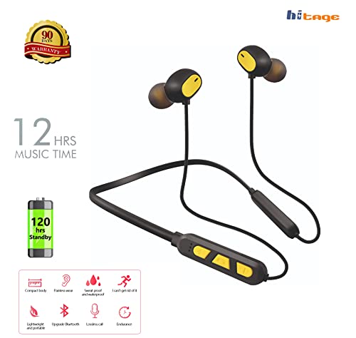 Image of Hitage NBT-7676 Platinum Series 12 Hours Music Playtime 16 Hours Talktime Portable Sports Running Sweatproof Neckband Headset