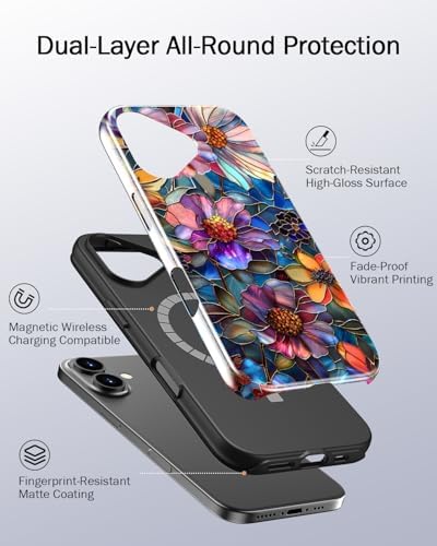 Goodon for iPhone 17 Case Cute, Preppy Floral Aesthetic Cover - 1