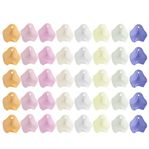 Artibetter pour L'artisanat Matériaux de Trous en Plastique Breloques Faites à La Main Bijoux en Acrylique Fabrication de Pétales Forme de Feuille Courbée Mélangée Perles en Vrac Cover