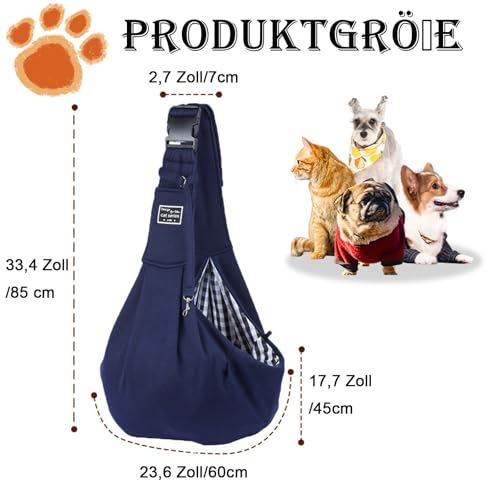 RNXSIB Hundetrage, Tragetuch Hund, Hunde Tasche Haustiere Bis 7.5 kg, Verstellbar Sicherer Tragegurt Hundetragetasche, Tragetasche Hund, Für Kleine Hunde Für Spaziergänge