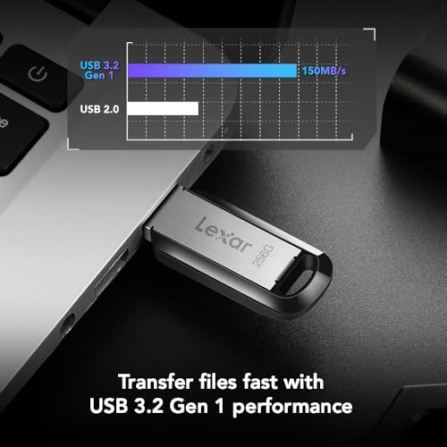 Image of Lexar 256GB JumpDrive M400 USB 3.2 Gen 1 Flash Drive for Storage Expansion and Backup, Up To 150MB /s Read, Black (LJDM400256G-BNBNU)