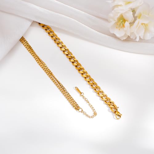Image of Rubans Demi Fine Stainless Steel Necklace Chain Link Gift for Women & Girls